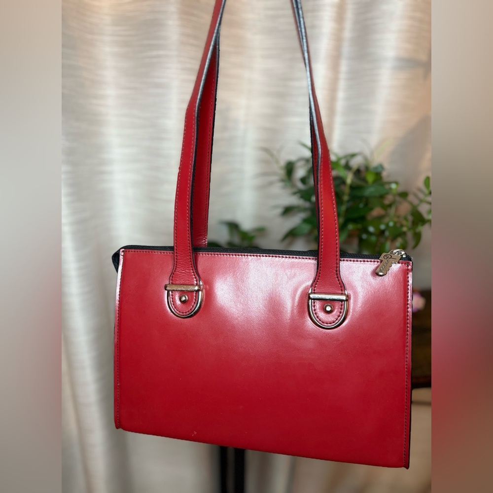 Jack Georges Red Leather Shoulder Bag